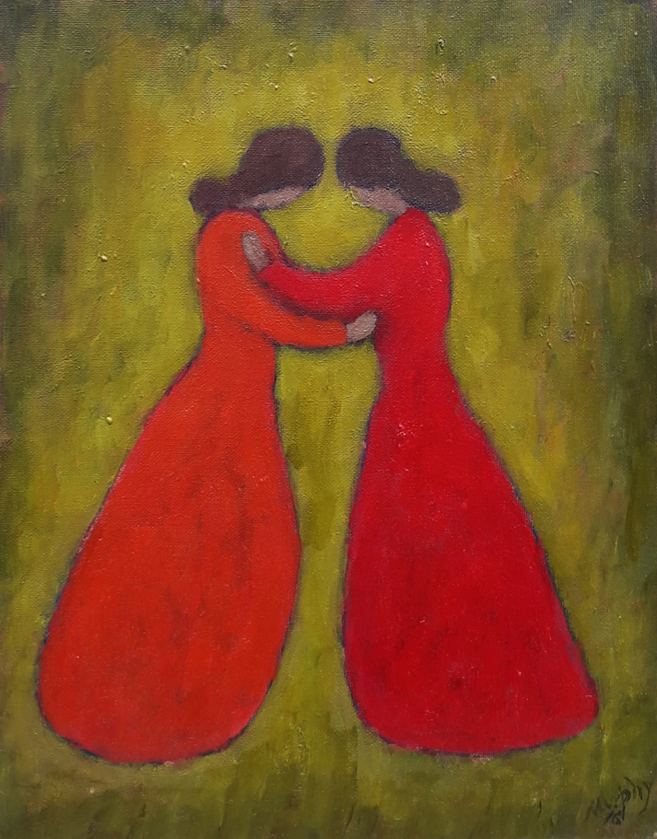 The Two Sisters 46 x 33 cm oil on canvas -  web