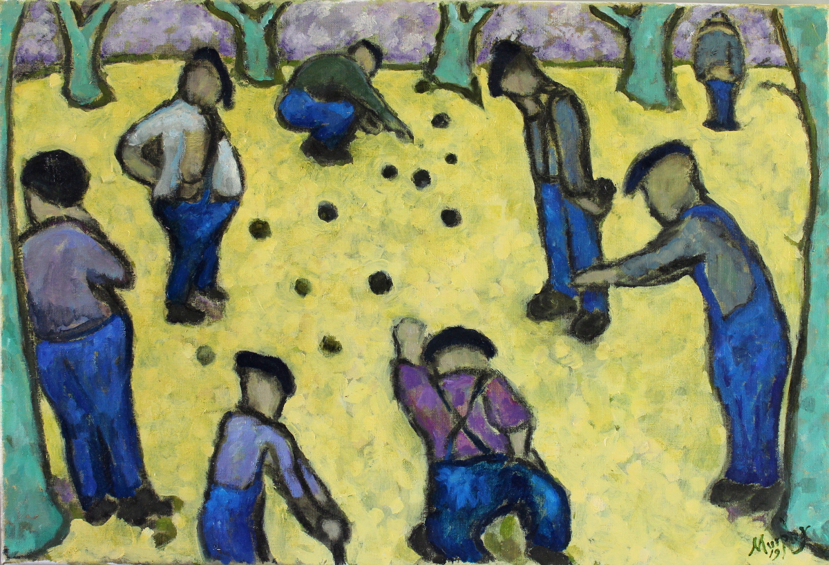 The Boules Players 73 x 50 cm oil on canvas - web