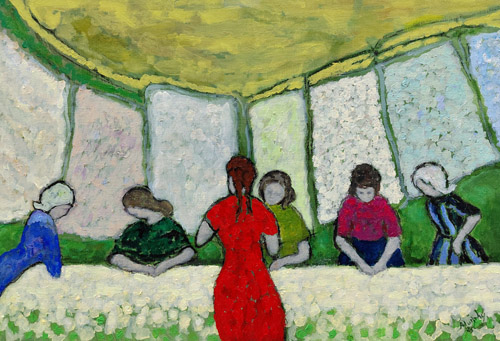 Les Blanchisseuses 73 x 50 cm oil Anthony Murphy Artist